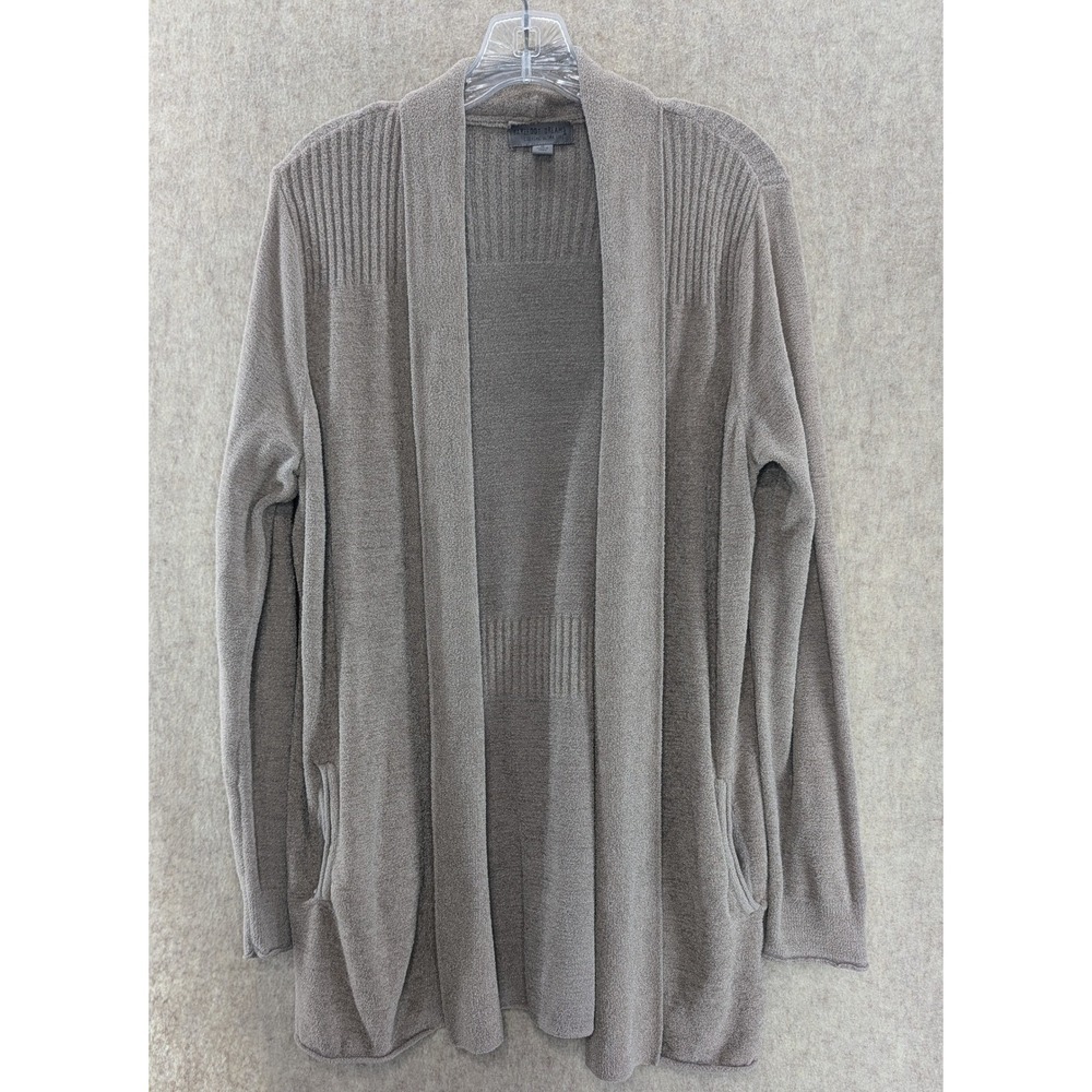Barefoot Dreams CozyChic Ultra Lite Cardigan Duster Taupe Knit Size M NOWCU1470